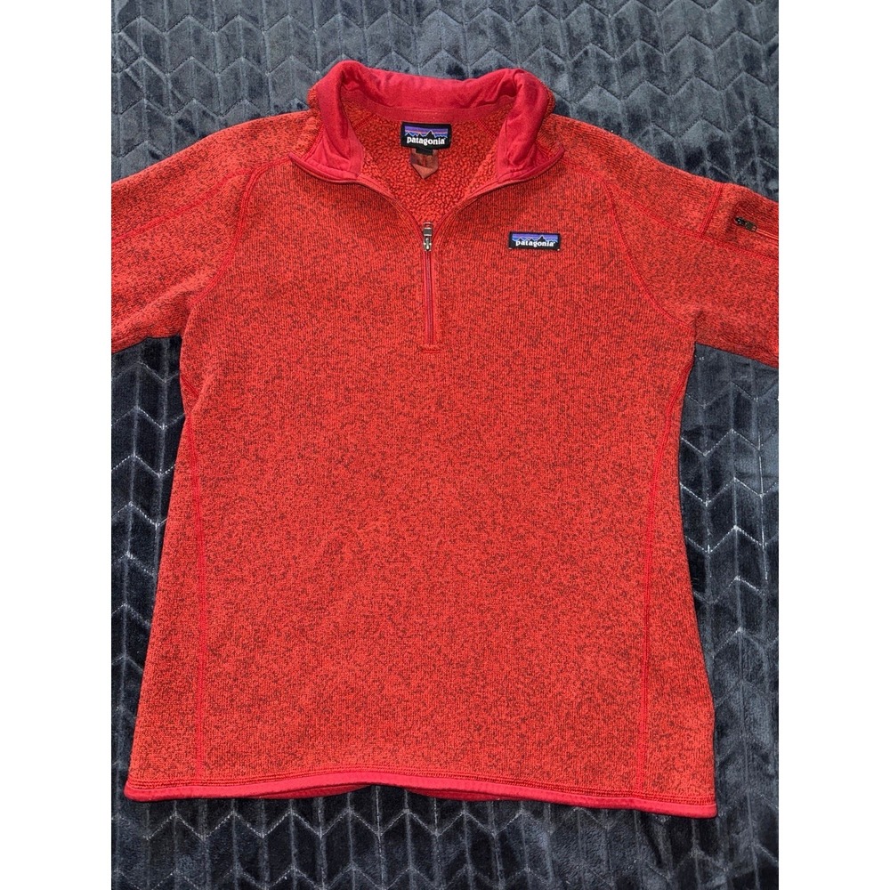 Patagonia Womens Sweater 1/4 Zip Red Pullover Fleece Better Sweater Size Large - Picture 2 of 9